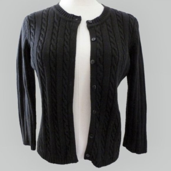 Lauren Hansen SP Black Ribbed Cardigan - Picture 1 of 3